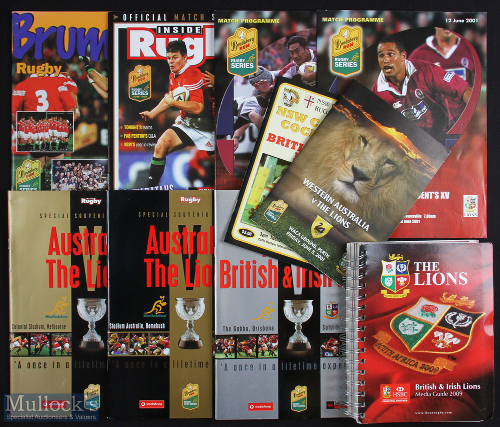 2001 British & I Lions Rugby Programme Set etc (10+): All ten issues from this Lions trip to