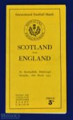 Scarce 1933 Scotland v England Rugby Programme: The usual slim 8pp issue from Murrayfield for this