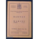 1946 FA Amateur Cup s/f match programme Barnet v Marine 30 March 1946 at Dulwich Hamlet; 4 page,