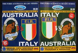 1994 Australia v Italy Rugby Programmes (2): Lovely large glossy editions from Brisbane &