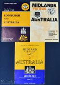 1975, 1981 & 1988 Australian Tour Rugby Programmes (3): Editions from games v Midland Counties