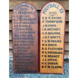 1870 & 1935 Cheltenham College Rugby XV Honours Boards (2): Each 42” h x 14” w, inc arched tops,