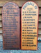 1870 & 1935 Cheltenham College Rugby XV Honours Boards (2): Each 42” h x 14” w, inc arched tops,