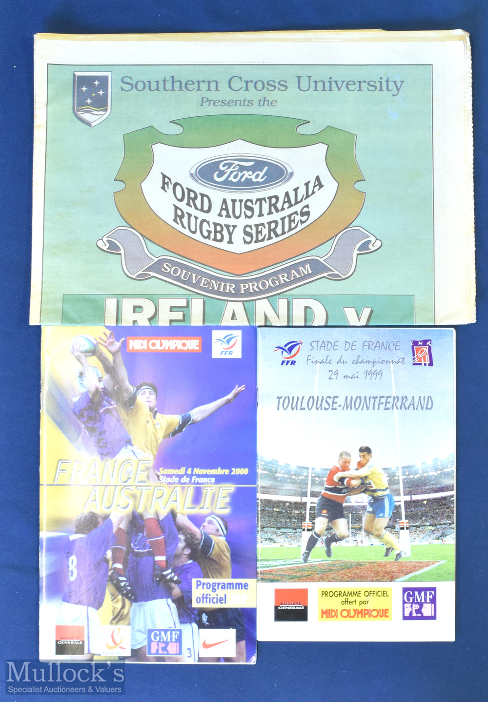 Rugby from Three Nations Programme Selection (3): Scarce New South Wales v Ireland newspaper style