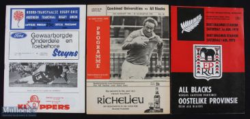 1970 NZ All Blacks in S Africa Rugby Programmes (3): Issues, some scarce, from the All Blacks'