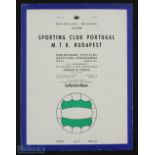 1964 European Cup Winners Final Sporting Portugal v MTK Budapest match programme; fair/good.