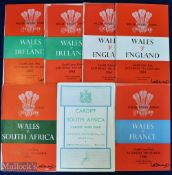 1960-1963 Welsh Super Seven Rugby Programmes (7): From 60 or so years back, both Cardiff and Wales v