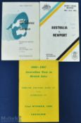 1966-7 & 1973 Australian Tour Rugby Programmes (3): Editions from games v Midland Counties East (