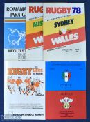 Wales Abroad Rugby Programmes Programmes (5): Some harder-to-find issues here, to inc 1978 Sydney