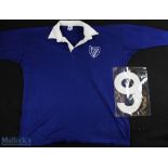 Leinster Rugby Jersey circa 1970s: Dark blue with bold harp badge, official issue, no number