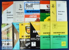 1961-1989 Tourists in Wales Rugby Programmes (11): Fine selection: Newport v S Africa 1961, v