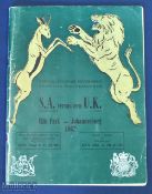 Scarce 1962 British and Irish Lions in SA 1st Test Rugby Programme: Thick, detailed brochure-style