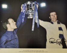 Ron Harris and Peter Osgood Chelsea Football Print a colour print depicting Harris and Osgood