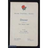 1935 England v Wales Rugby Dinner Menu: Classic unchanging RFU Menu for the 1935 Wales game.