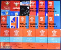 1954-88 Wales & France Rugby Programmes (17): Most of the Cardiff editions from that era, some
