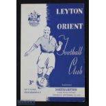 1950-51 Leyton Orient v Northampton Football Programme 7th September 1950