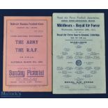 Pre-war inter association/services match programmes 1923 Royal Air Force v Middlesex 26 September