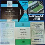 1947-1985 Cardiff v Tourists Rugby Programmes (6): v Australia 1947 (worn but v collectable) and