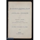 1928 Blackheath Rugby Club Annual Dinner Menu: 4pp cream foldover card, November 1928, Toasts,