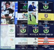 1986-1995 Scotland v Other Nations etc Rugby Programmes (10): All at home, v Japan 1986, Fiji