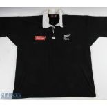 1990s New Zealand All Blacks' 'Match Worn' Jersey: Fully-logoed All Blacks No. 8 1994-98 era short-