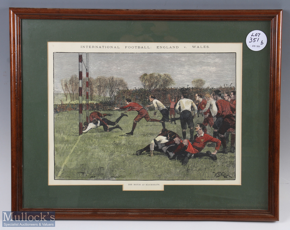 1892 Framed Rugby Print 'The Match at Blackheath': W B Wollen's lovely print for the Illustrated