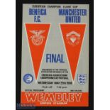 1968 European Cup final match programme Manchester United v Benfica autographed by the full team
