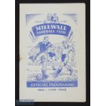 1950-51 Millwall v Anderlecht Football Programme 17th May 1951, festival of Britain, slight bleed to