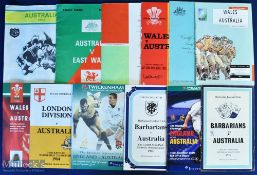 1967-2001 Australia in the UK Rugby Programmes (12): Lovely selection, v Llanelli 1967, East Wales