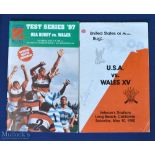 1980-1997 Wales in America Rugby Programmes (3): Trickier to obtain trio, from USA v Wales XV 1980