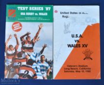 1980-1997 Wales in America Rugby Programmes (3): Trickier to obtain trio, from USA v Wales XV 1980