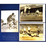 Selection of b&w football match photographs to include 1958 Fulham v West Ham Utd (action in WHU