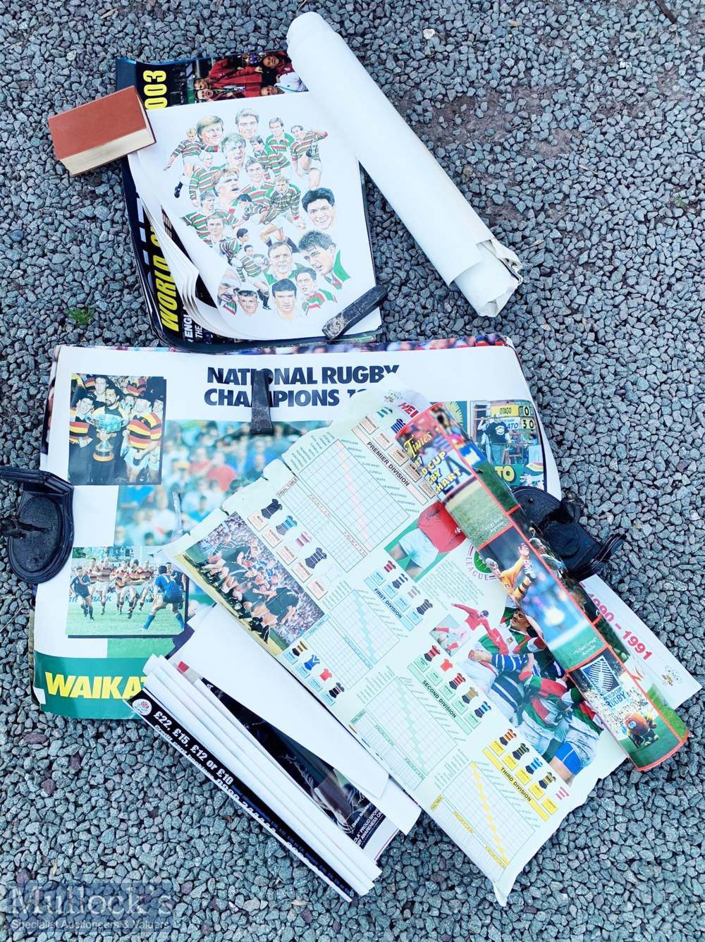 Huge Collection Rugby Posters (Qty): Neatly rolled as one item, dozens of mostly glossy &