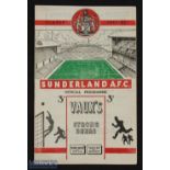 1951/52 Sunderland v Manchester Utd (Champions) Div. 1 match programme 8 March 1952; good condition.