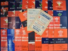 1948-90 Wales & Scotland Rugby Programmes (30): Two thirds of the issues from Cardiff or Edinburgh