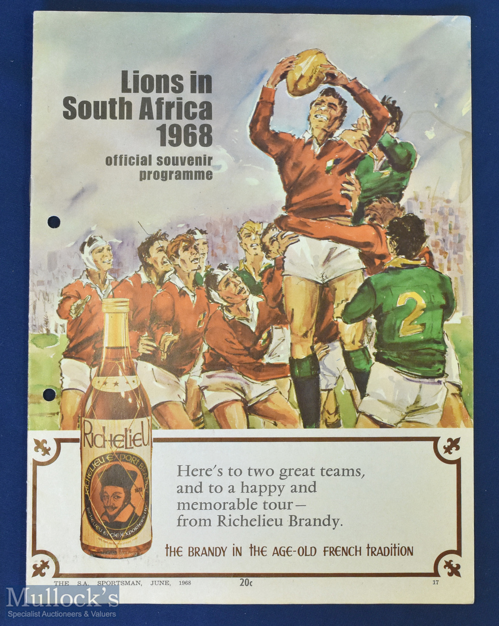 Scarce 1968 British & Irish Lions in SA Rugby Booklet: With colourful cover, penpics, facsimile