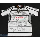 Ospreys Signed BNWT Signed 2000s Jersey: Large Boys' Jersey, white with grey and black detail,