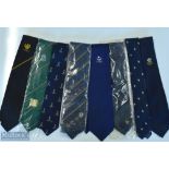 Group of Rugby etc Neckties (8): Intriguing cosmopolitan selection, mostly in mint condition. Two