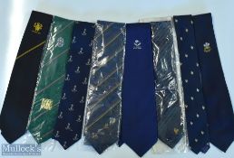 Group of Rugby etc Neckties (8): Intriguing cosmopolitan selection, mostly in mint condition. Two