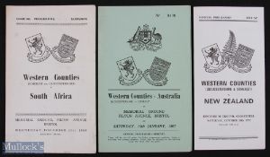 1960s/70s Major Tourists in the West Country Rugby Programmes (3): Western Counties v Australia 1967