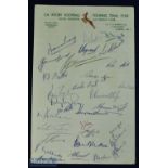 1960 Springboks in UK/France Rugby Autograph Sheet: On Springbok-coloured official headed paper,