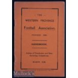 1928 The Western Province Football Association Handbook containing articles of Constitution and