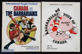 1976 Barbarians in Canada Rugby Programmes (2): Two of the most striking covers in programme history