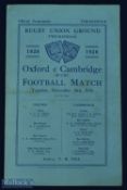 Scarce 1926 Varsity Match Rugby Programme: Fold and a little wear but VG for almost a century, the