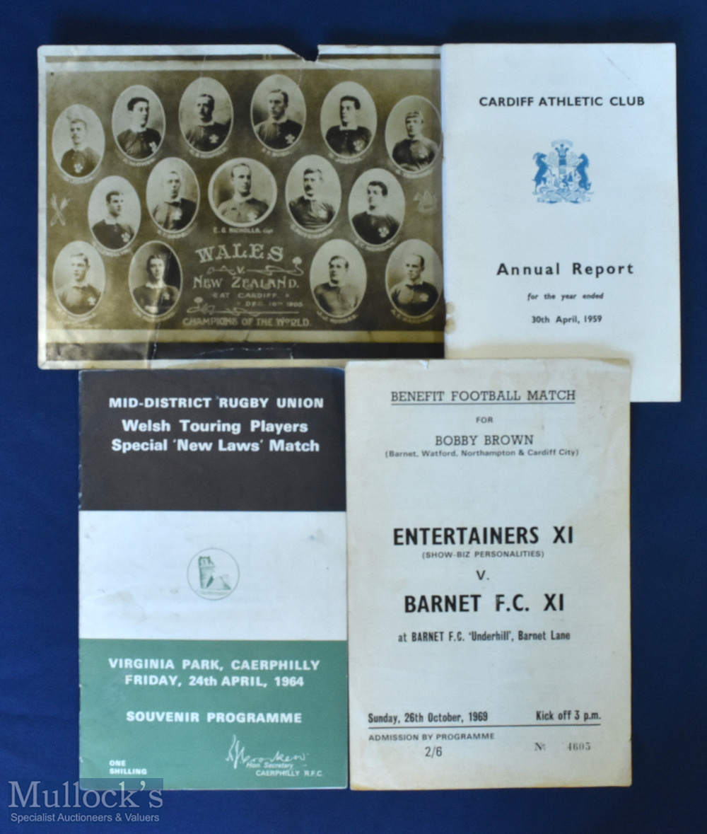 1905-69 Welsh Rugby Special Selection (4): Wide ranging mixture: worn 8.5” x 6.5” photograph of