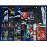 1992-2017 Wales H/A Rugby Programmes/Tickets (Qty): 33 substantial glossy issues inc eight aways,