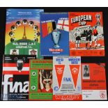 Selection of European Cup Final programmes 1960 Real Madrid v Eintracht Frankfurt, 1968 Manchester