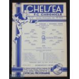 1938-39 Chelsea Reserves Swansea Town Reserves Football Programme 19th November 1938 ex binder