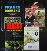 Scarcer 1983-1991 Romania Away Rugby Programmes (4): Some larger & folded, issues v France (