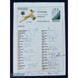 1999 RWC SA Springboks Rugby Squad Autographed Sheet: Colourful pre-printed sheet signed by 26